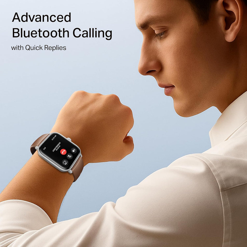 boAt Wave Call 3 Smartwatch 1.83” HD Display with Animated Watch Faces; BT Calling, Functional Crown, Multiple Sports Modes, IP68, HR, SpO2 Monitor, Smart Watches for Men & Women (Timber Brown)
