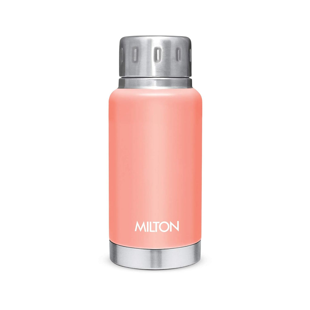 Milton Elfin 160 Thermosteel Water Bottle 160 ml, 24 Hr Hot and Cold I Leak Proof Lid, ISI Certified I Vacuum Insulated I for Office, Gym, School I Peach