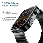 boAt Chrome Endeavour, Premium Metal Body, 1.96”(4.97cm) AMOLED Display,AI Coach Health Insights,Advanced S1 Processor,HRV,VO2 Max,Auto Watchface Refresh, Smart Watch for Men & Women (Steel Black)