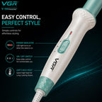 VGR V-596 Professional Curling Wand with 25MM Ceramic Coated Barrel, Fast PTC Heating, Dual Temperature Control Up to 200°C, Cool Touch Tip, Hair Curler Iron for Women, Long Lasting Curls, Green (Green)