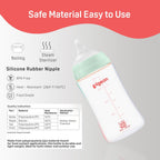 Pigeon WN3 PP Nursing Bottle 240ml with Plus Type Green Nipple Plastic Anti-Colic, Safe & Durable
