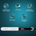 IKONIC Me Xtreme Hair Straightening Machine for Unisex|Quick Heating Ceramic Floating Plate|Digital Temperature Display Straightener Curler Styling Tool|360° Cord|Frizz-Free Shiny Salon Finish-Pearl