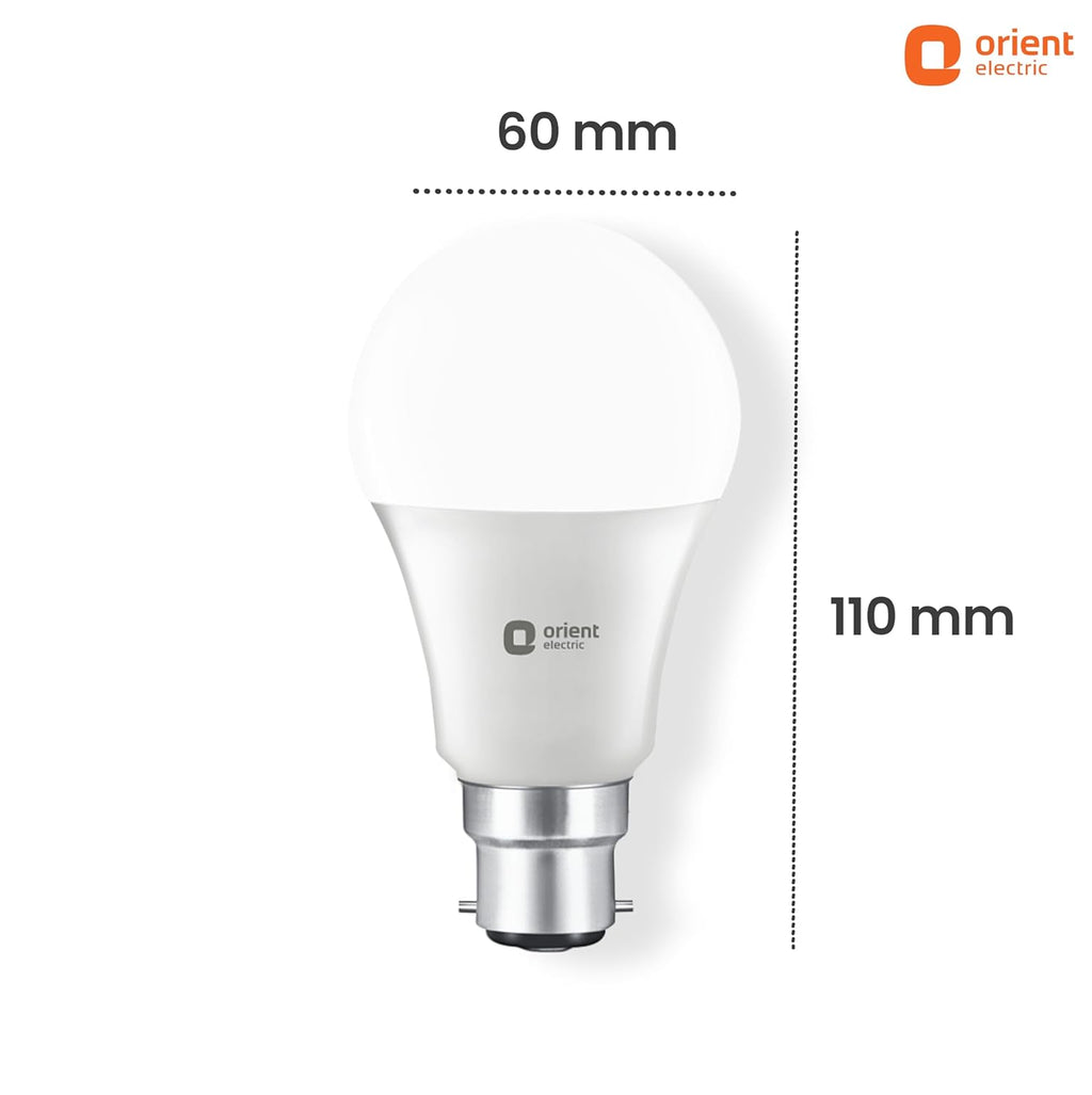 Orient Electric Eternal 12W High Glo LED Lamp | Up to 4 kV surge protection | 6500K, Cool White| B22D base| Made in India| Pack of 10