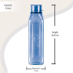 MILTON Prime 1000 Water Bottle, 1 Litre, Reusable Plastic Fridge Bottle, BPA Free and Leak Proof Bottles for Travel, Work, Pack of 1, Blue