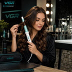 VGR V-596 Professional Curling Wand with 25MM Ceramic Coated Barrel, Fast PTC Heating, Dual Temperature Control Up to 200°C, Cool Touch Tip, Hair Curler Iron for Women, Long Lasting Curls, Green (Green)