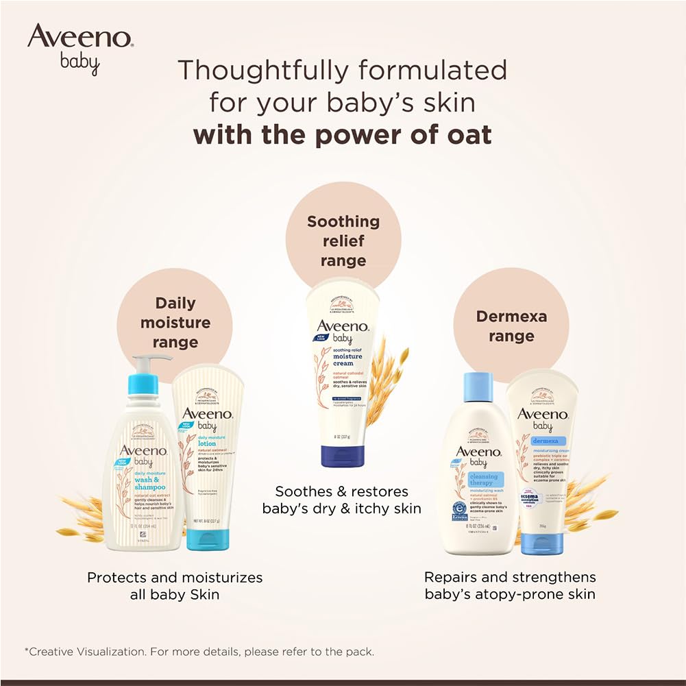 Aveeno Baby Dermexa Moisturising Cream 206g | With Triple Oat Complex And Ceramides | Soothes And Relieves Dry, Itchy, Sensitive Skin | Us Pediatrician Recommended | No Added Fragrance, Cortisone Or Dyes