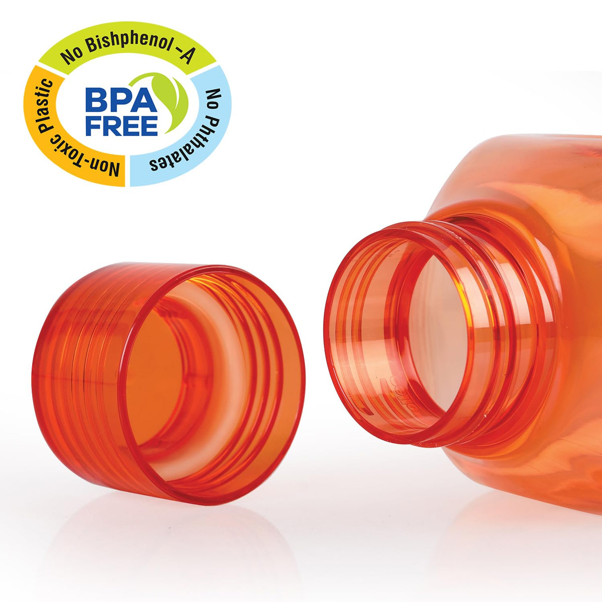 Cello Ozone Plastic Water Bottles Set of 3, 1000ml Each, Assorted | Unbreakable, BPA-Free, Food Grade | Airtight & Leakproof Lids | Pet Water Bottle For Fridge, Kitchen, Gym, Office, Travel & Gifting
