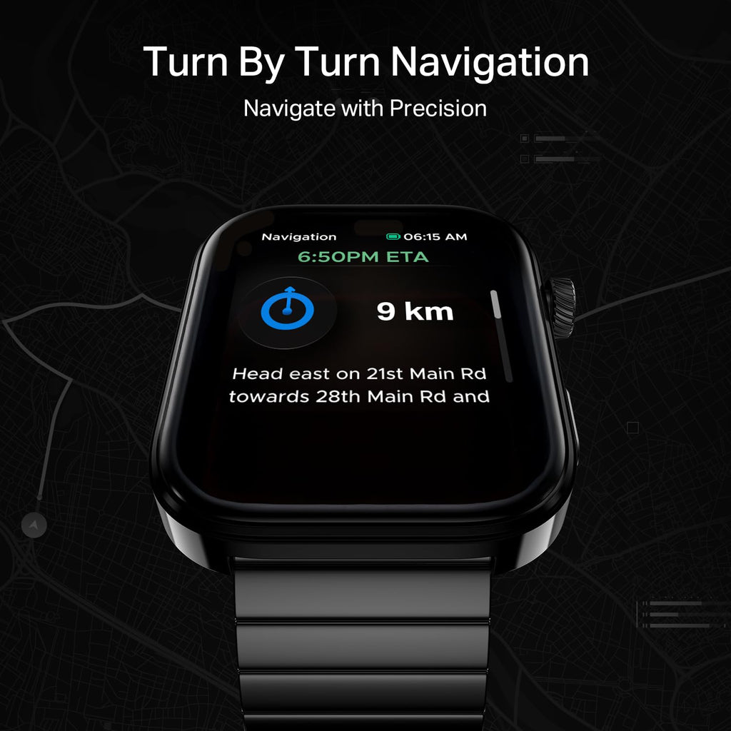 boAt Chrome Endeavour, Premium Metal Body, 1.96”(4.97cm) AMOLED Display,AI Coach Health Insights,Advanced S1 Processor,HRV,VO2 Max,Auto Watchface Refresh, Smart Watch for Men & Women (Steel Black)