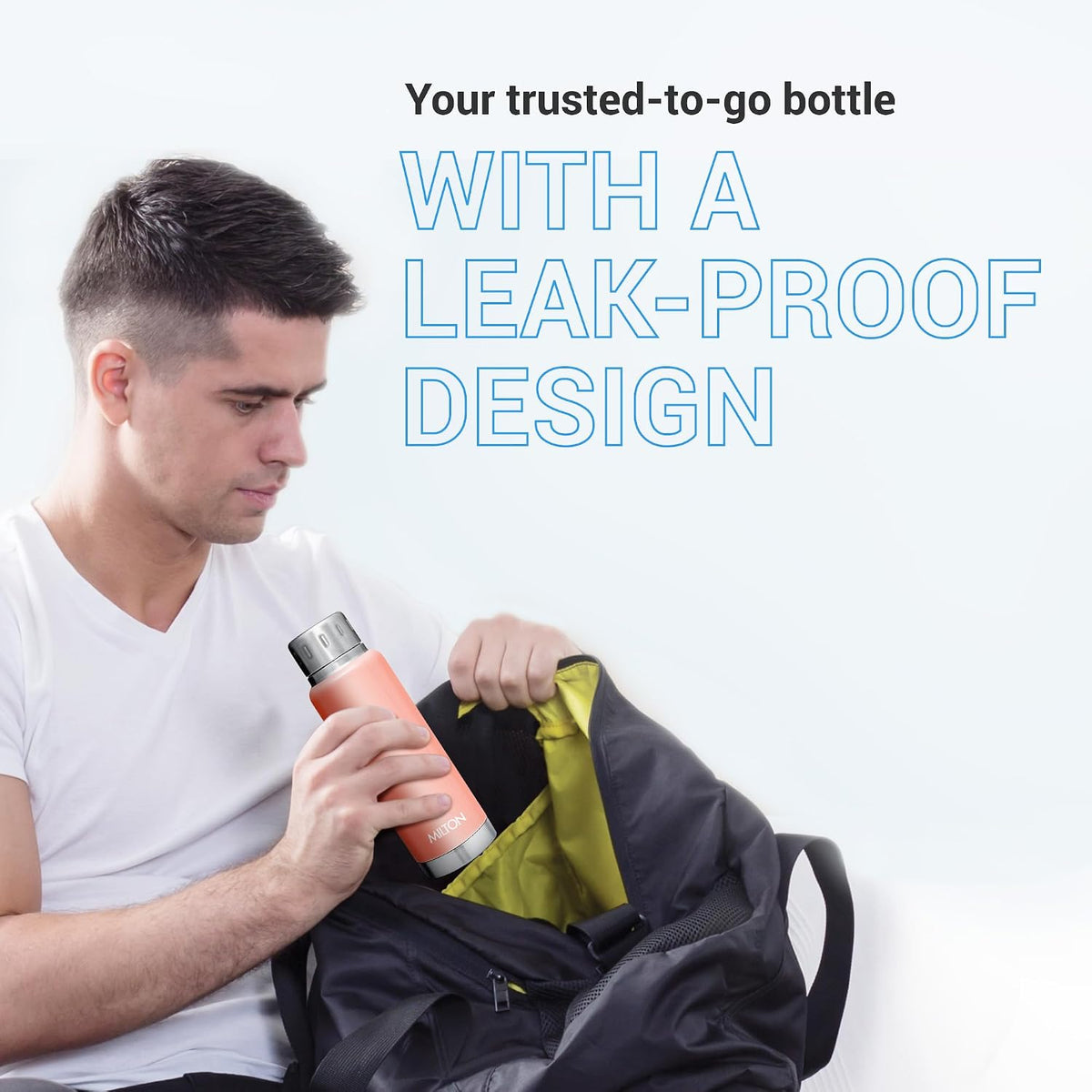 Milton Elfin 160 Thermosteel Water Bottle 160 ml, 24 Hr Hot and Cold I Leak Proof Lid, ISI Certified I Vacuum Insulated I for Office, Gym, School I Peach
