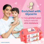 Johnson's Baby Wet Wipes | 504 Wipes | Alcohol & Soap Free | Prevents Rashes & Redness | with 3X Moisturising Lotion | As Mild as Pure Water