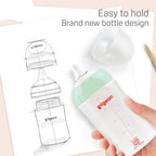 Pigeon WN3 PP Nursing Bottle 240ml with Plus Type Green Nipple Plastic Anti-Colic, Safe & Durable