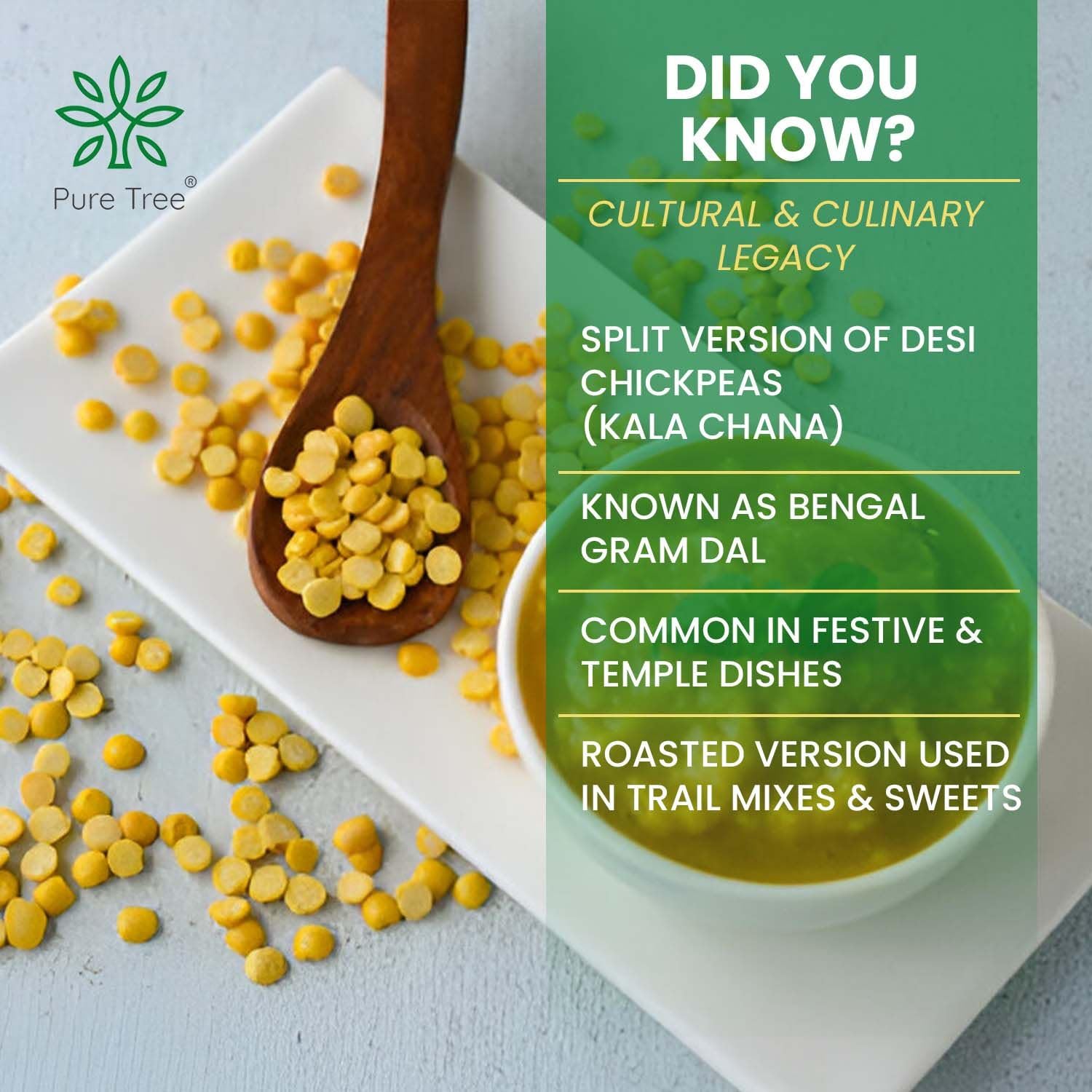 Pure Tree Certified Organic Chana Dal | 850 g