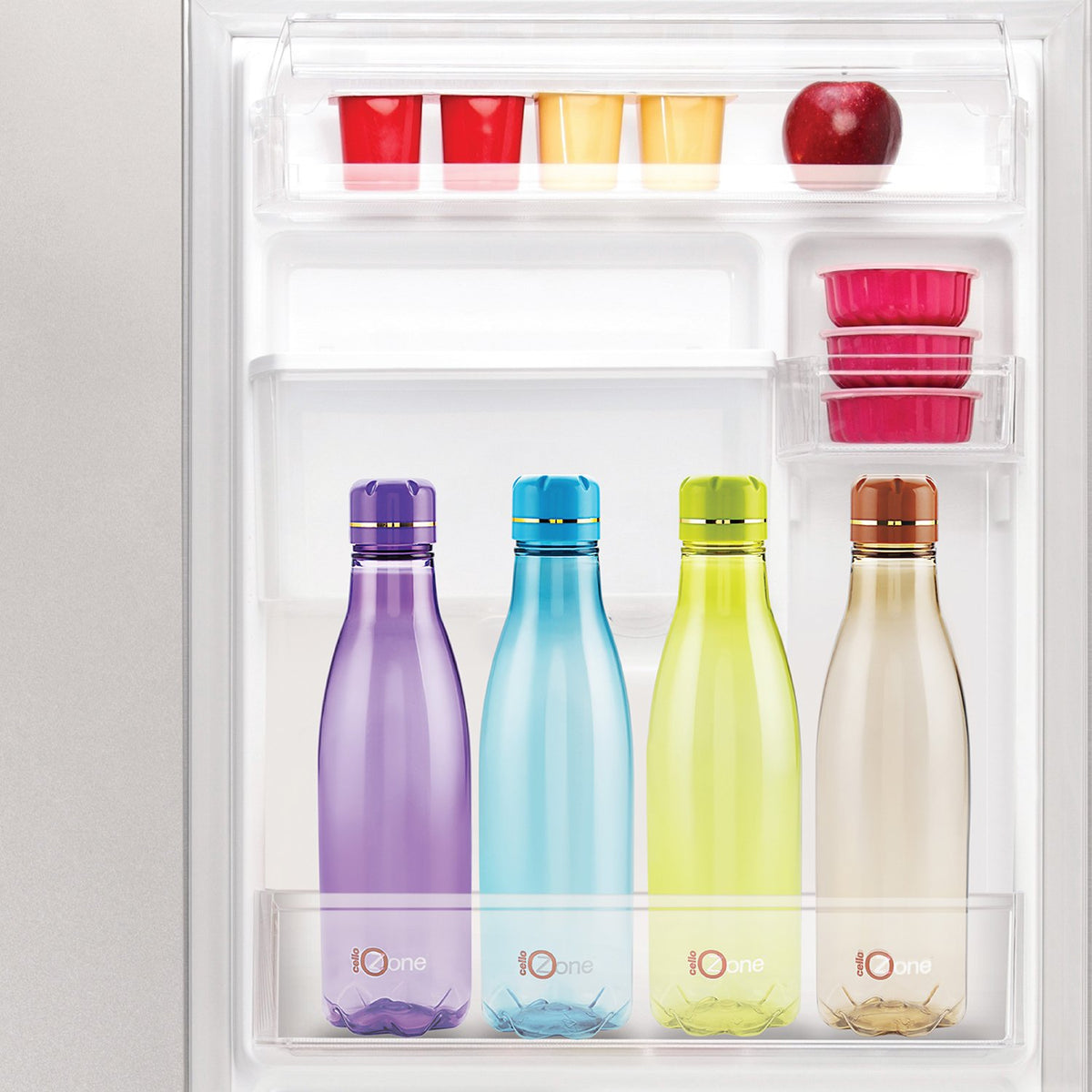 Cello Ozone Plastic Water Bottles Set of 3, 1000ml Each, Assorted | Unbreakable, BPA-Free, Food Grade | Airtight & Leakproof Lids | Pet Water Bottle For Fridge, Kitchen, Gym, Office, Travel & Gifting