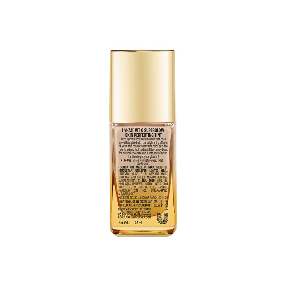 Lakme Makeup+Skincare VitC Superglow Skin Perfecting Tint Warm Sand W160 25ml
