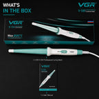 VGR V-596 Professional Curling Wand with 25MM Ceramic Coated Barrel, Fast PTC Heating, Dual Temperature Control Up to 200°C, Cool Touch Tip, Hair Curler Iron for Women, Long Lasting Curls, Green (Green)