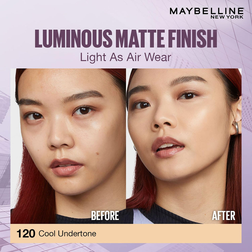 Maybelline New York Super Stay Lumi Matte Liquid Foundation, 120 | 30HR Long Lasting, Lightweight, Suitable for all skintypes