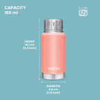 Milton Elfin 160 Thermosteel Water Bottle 160 ml, 24 Hr Hot and Cold I Leak Proof Lid, ISI Certified I Vacuum Insulated I for Office, Gym, School I Peach