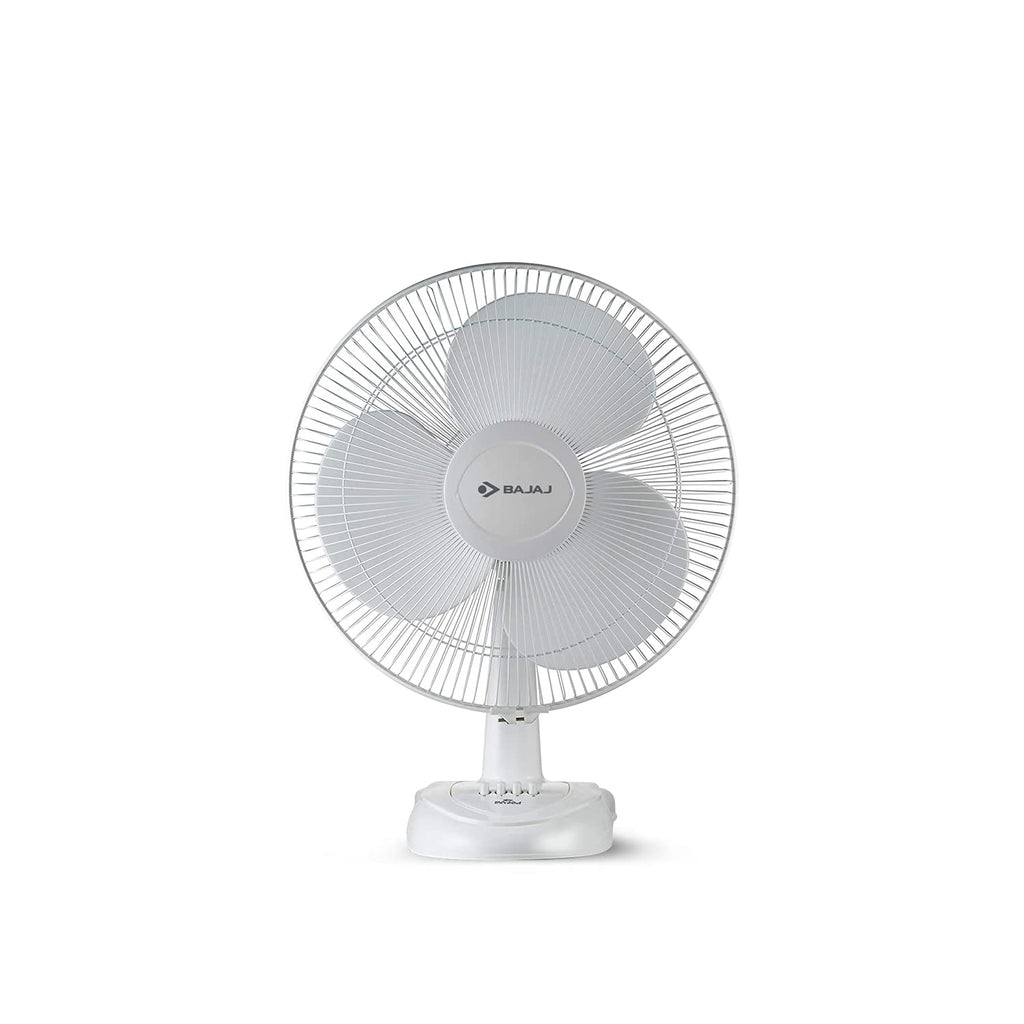 Bajaj Esteem 400 MM Table Fan | Table Fan For Kitchen & Home | High Air Thrust | High Speed | Overload Thermal Protection | Full Copper Motor | Silent Operation | 1-Yr Warranty 【White】