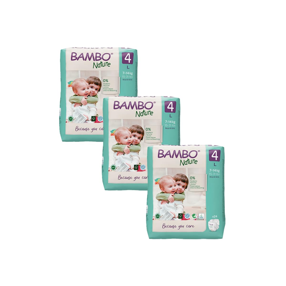 Bambo Nature Premium Baby Tape Diapers for Baby Large Size (7-14 Kgs), Super Absorbent, Breathable, Extra Soft, Dermatologically Tested Toddler Nappies, Bamboo Diaper With Wetness Indicator, 72 Count