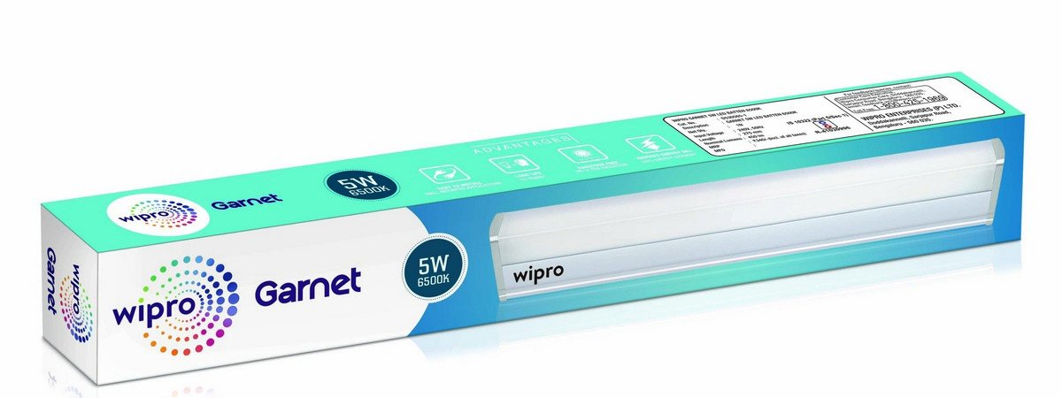 wipro 5W LED Cool Day Light Batten, Pack of 2