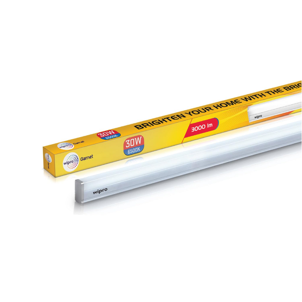 wipro Garnet 30W LED Batten for Living Room & Bedroom | Bright & Energy Efficient Tubelight for Home | Cool Day Light (6500K) with UPTO 2500 lumen|4Feet, Pack of 4
