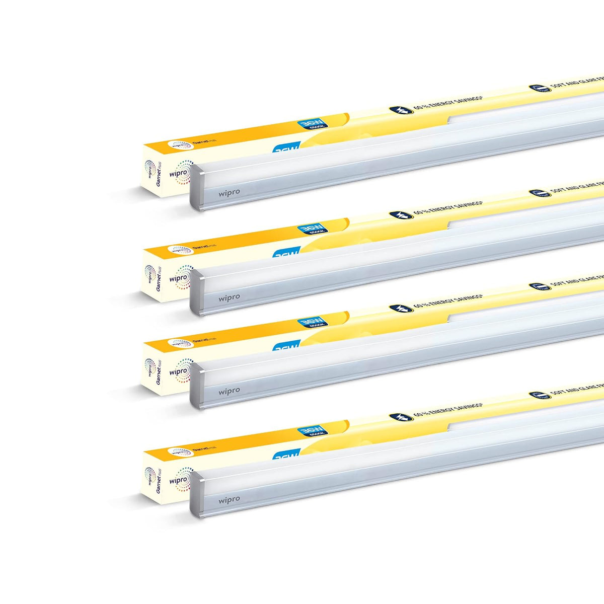 wipro Garnet Plus 36w Aluminium LED Batten, Coolwhite (pack of 4)
