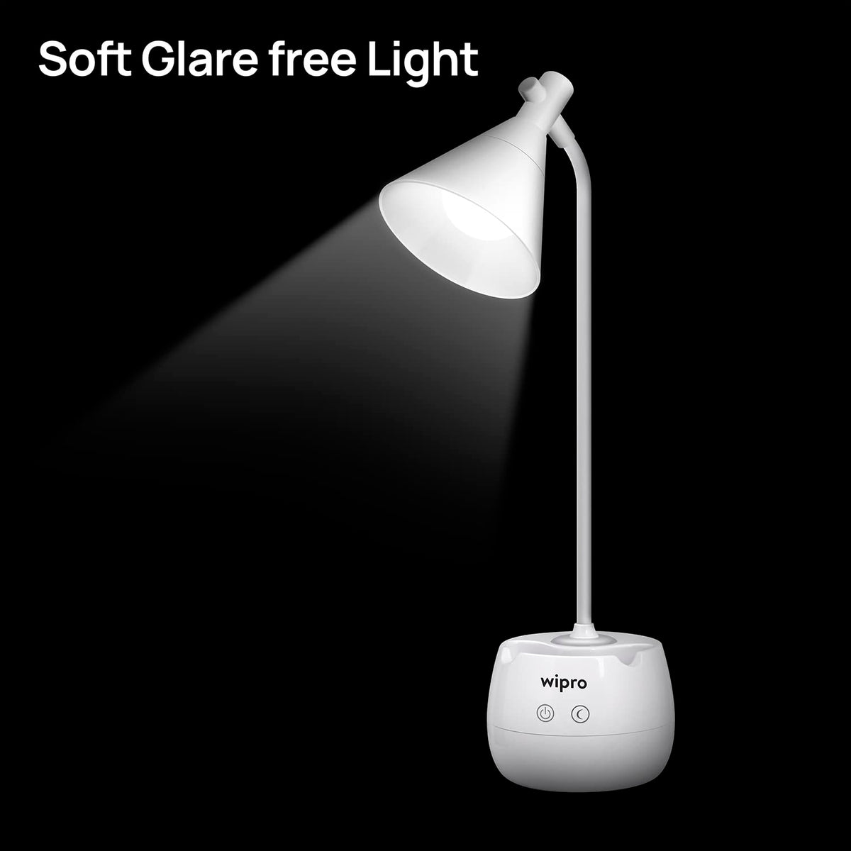 wipro Orion 6w Rechargeable LED Table Lamp- 3 Grade Dimming and Night Light (E20002)
