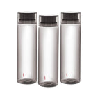 CELLO H2O Round Unbreakable Plastic Water Bottle | Lid is sealed by a silicone ring | Leak proof & break-proof |Best Usage for Office/School/College/Gym/Picnic/Home/Fridge | 1 Liter | Black, Set of 3