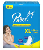 Paree Dry Comfort XL 40 Pads | Wider Back for Extra Coverage |Quick Absorption | Mild Fragrance|Heavy Flow Sanitary Pads for Women