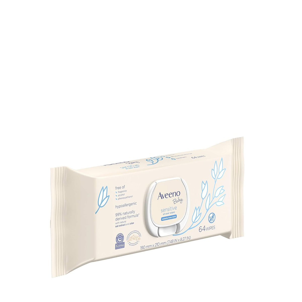 AVEENO Baby Sensitive All Over Wipes, Paraben- & Fragrance-Free, 64 ea