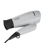 IKONIC 1800 Pro Hair Dryer Grey 2-Speed Temperature Settings with Cool Shot One Nozzle for Concentrated Airflow Spiral Device Cable Folding Design Travel Friendly, 1800Watt All Hair Type