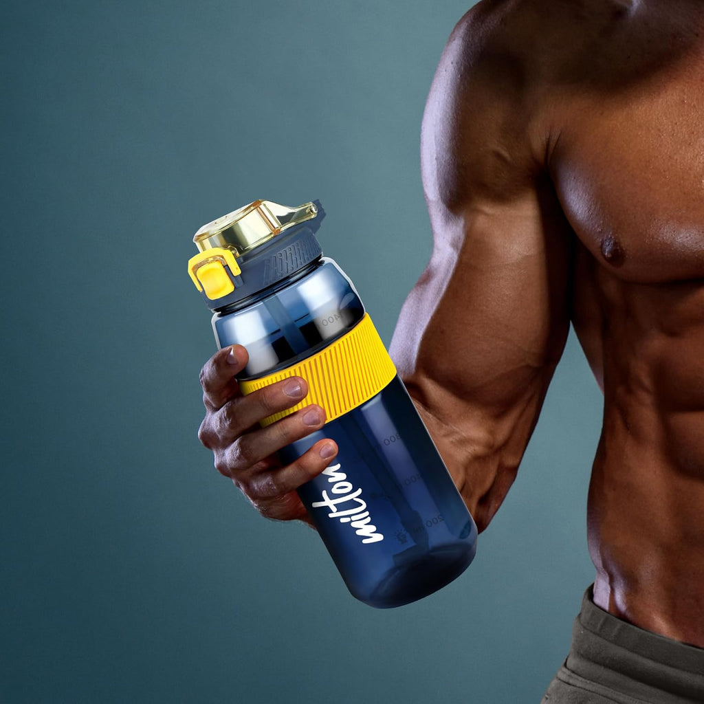 MILTON Sports Sipper Large Water Bottle 1600 ml, for Adults, 100% Leakproof, One-Click Open I Track Daily Intake I BPA-Free I Removable Straw I Easy Carry Handle I Ideal for Gym, Sports, Office, Blue