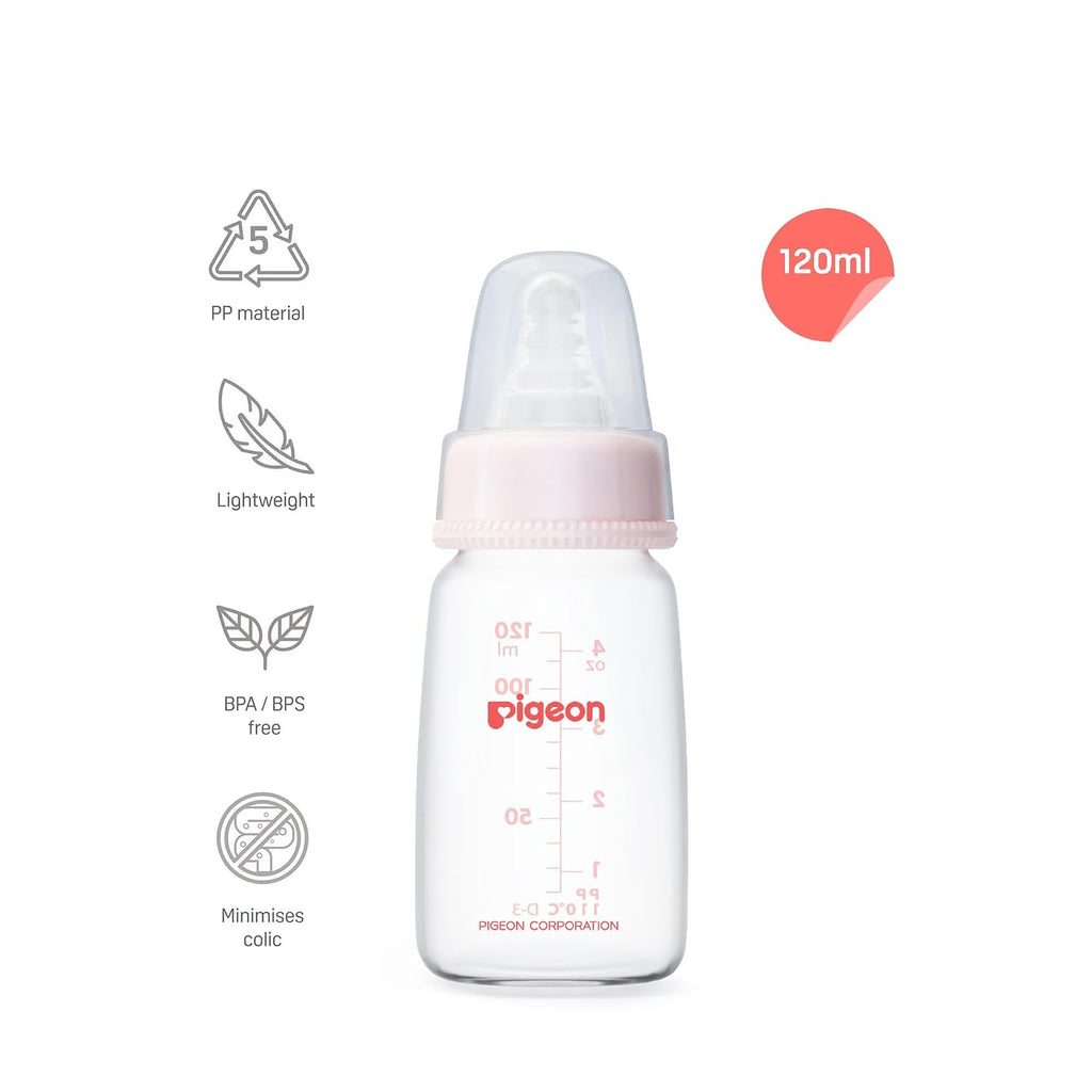 Pigeon Peristaltic Nursing Bottle KPP 120ml Pink Nipple S | Baby Feeding Bottle | Natural Feeding Bottle for New Born | BPA Free Bottle for Baby | Baby Bottles for Milk