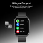 boAt Wave Call 2 Plus Smart Watch w/Bilingual Support (Hindi/English), 1.96”(4.97 cm) HD Display, BT Calling, 100+Sports Modes, Animated Watch Faces, Voice Assistant(Active Black)