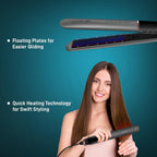 Ikonic Me Xtreme Hair Straightener, Extra-Wide Ceramic Floating Plates, Adjustable Temperature 130°C–230°C, Instant Heat-Up Technology, Smooth, Frizz-Free & Salon Straight Hair Styling, Stone