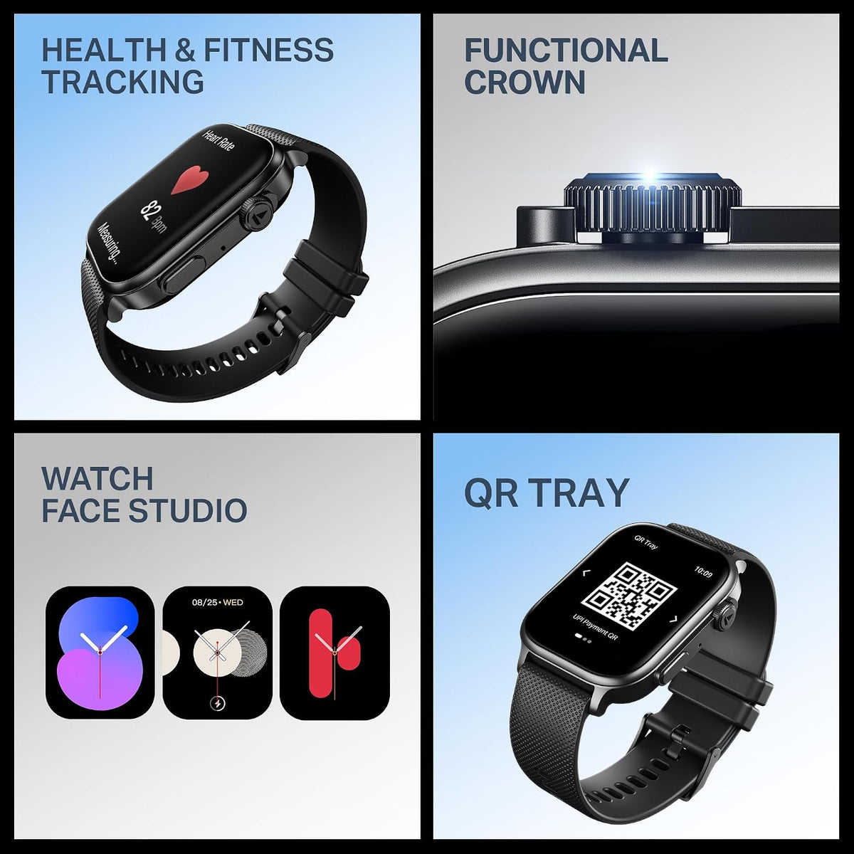 boAt New Launch Storm Infinity Max, 20 Days Maximum Battery, Biggest Battery Capacity Ever! 2.01" (5.1cm) Display, Functional Crown, AI Nudges, BT Calling, Smart Watch for Men & Women (Active Black)