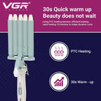VGR V-597 Professional Electric Hair Curler | Stylish Hair Styling 5 Barrel Professional Hair Curler with 220° C Max Heat Setting