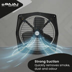 Bajaj Bahar Fresh 225 MM Exhaust Fan | Strong Metal Body And Blades | Noiseless Operations | Rust Proof Body And Blades | 2 Yr Warranty 【Metallic Grey】