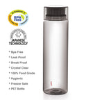 CELLO H2O Round Unbreakable Plastic Water Bottle | Lid is sealed by a silicone ring | Leak proof & break-proof |Best Usage for Office/School/College/Gym/Picnic/Home/Fridge | 1 Liter | Black, Set of 3