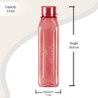 MILTON Prime 1000 Water Bottle, 1 Litre, Reusable Plastic Fridge Bottle, BPA Free and Leak Proof Bottles for Travel, Work, Pack of 1, Burgundy