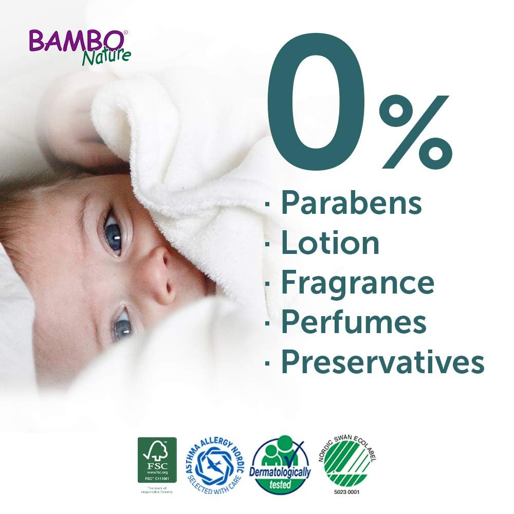 Bambo Nature Premium Baby Tape Diapers for Baby Large Size (7-14 Kgs) Super Absorbent, Breathable, Extra Soft, Dermatologically Tested, Hypoallergenic Toddler Nappies With Wetness Indicator, 144 Count