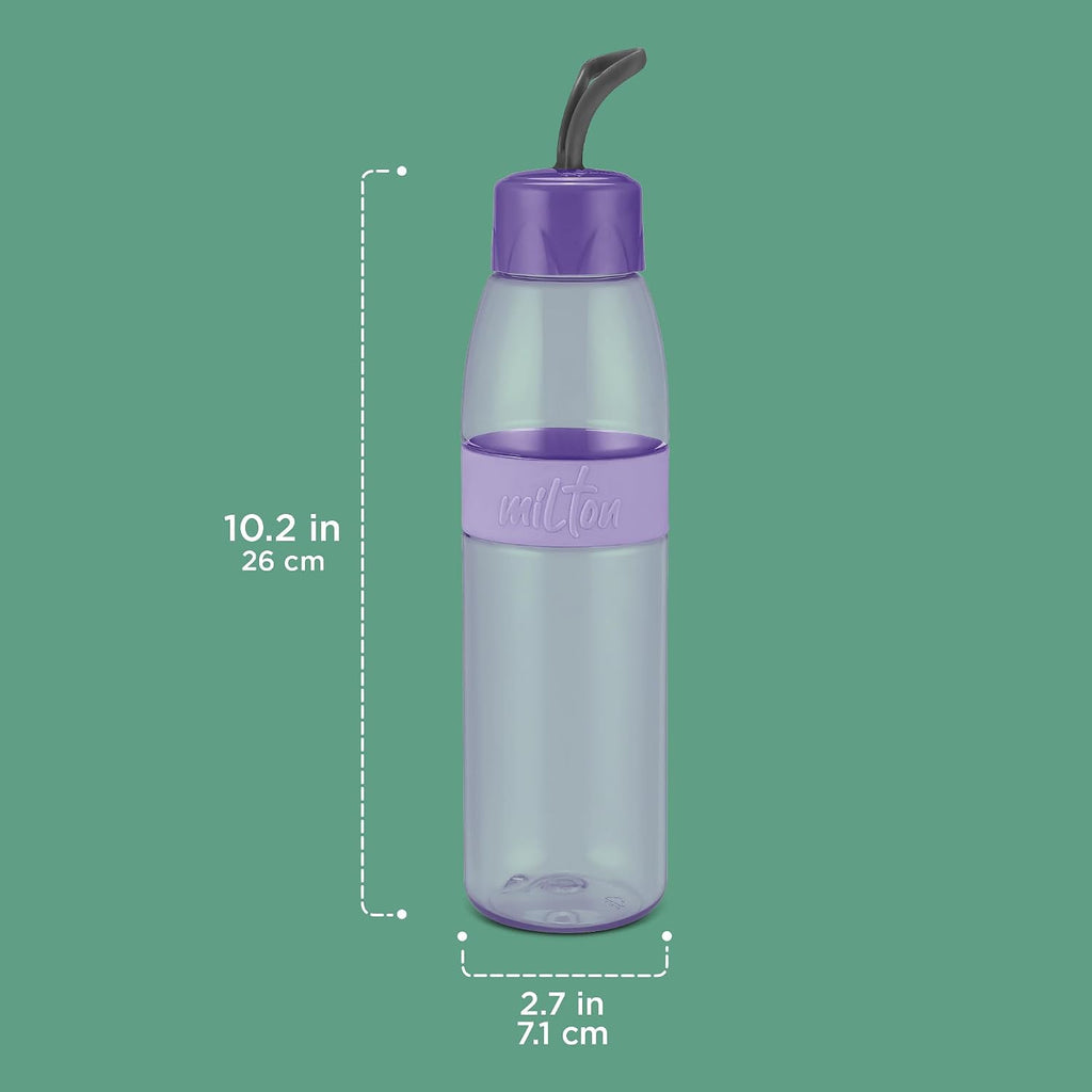 MILTON Jimmy 900 Pet water bottle, 830 ml | Leak-Proof, BPA-Free, Easy to Carry Handle & Strap | Reusable Water bottle for fridge|Perfect for Office, Travel, Gym Bottle for Men and Women, Purple