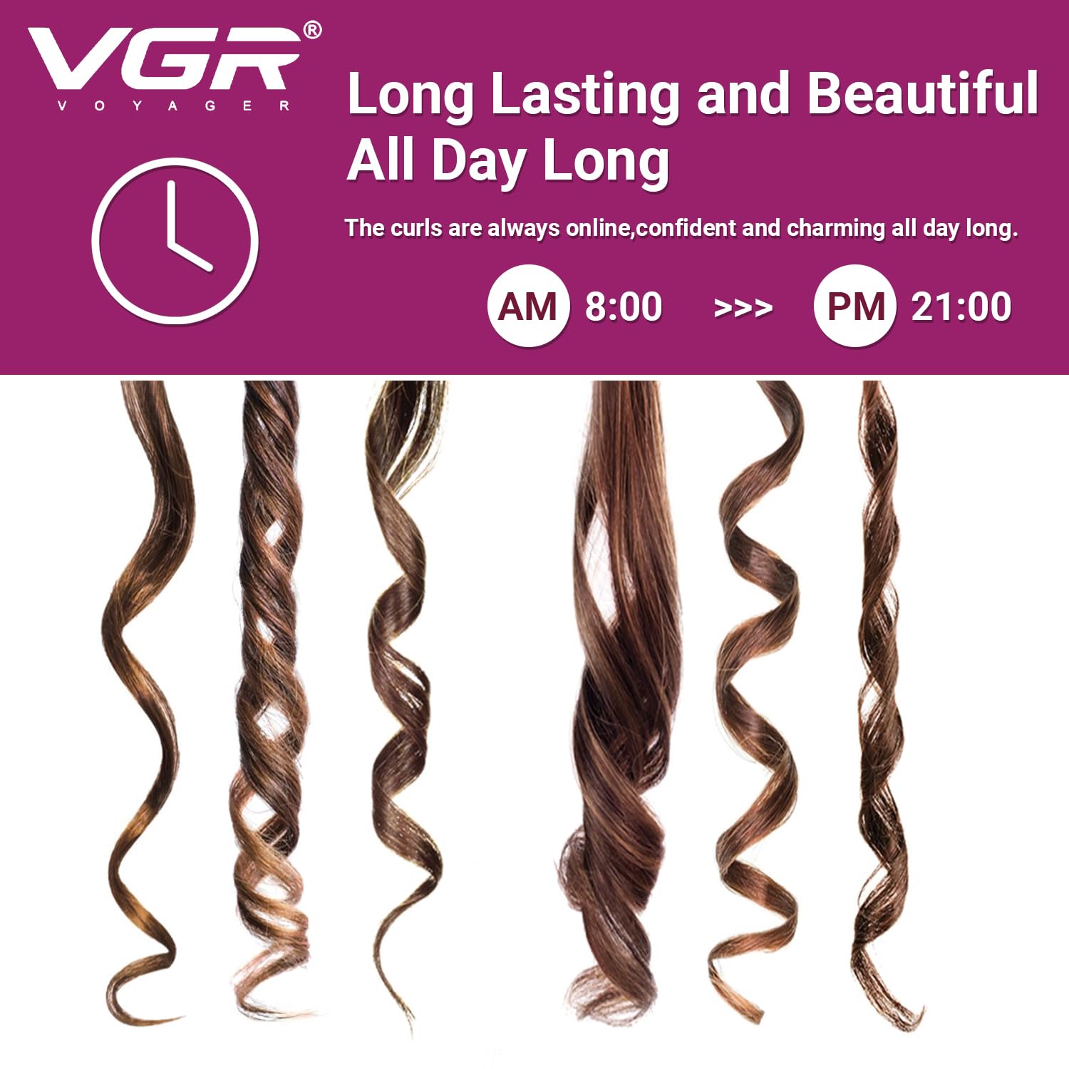 VGR V-597 Professional Electric Hair Curler | Stylish Hair Styling 5 Barrel Professional Hair Curler with 220° C Max Heat Setting