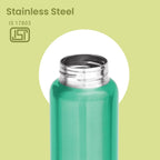 MILTON Aqua 1000 Stainless Steel Water Bottle 920 ml, Single Walled, ISI Certified I Leak Proof Lid, Rust Proof I For School, Office, Gym I Light Green