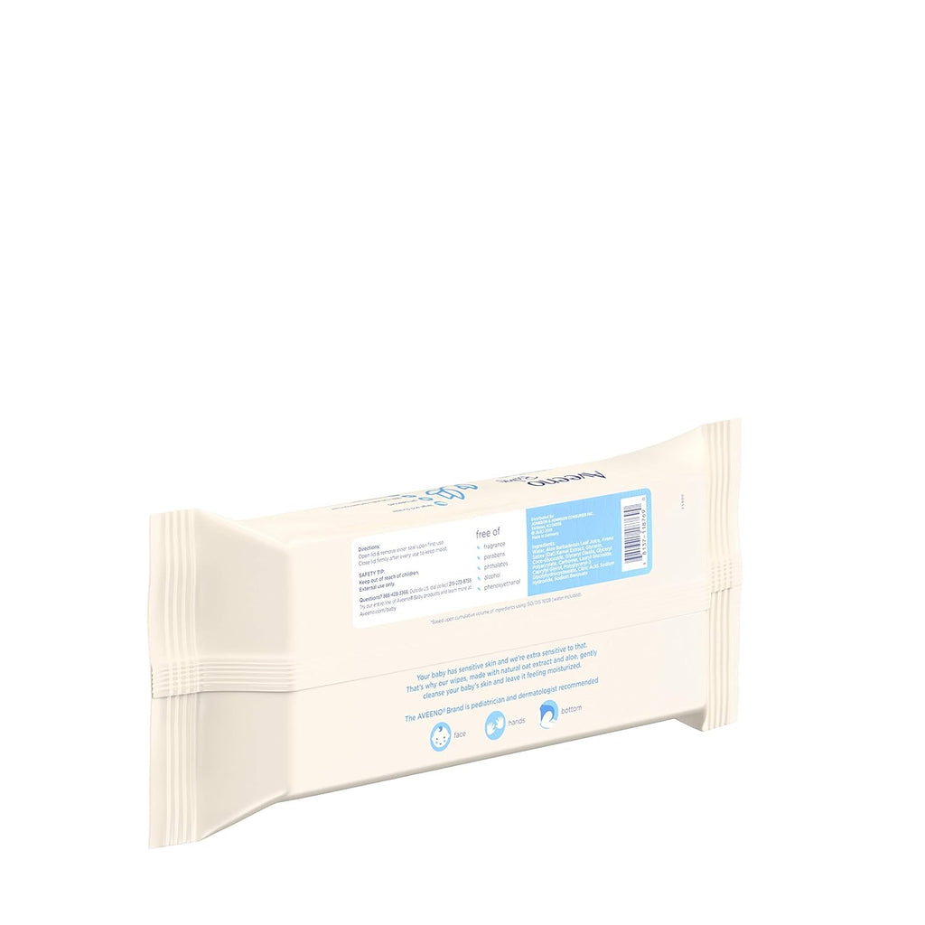 AVEENO Baby Sensitive All Over Wipes, Paraben- & Fragrance-Free, 64 ea