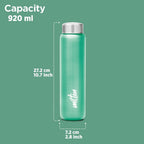 MILTON Aqua 1000 Stainless Steel Water Bottle 920 ml, Single Walled, ISI Certified I Leak Proof Lid, Rust Proof I For School, Office, Gym I Light Green