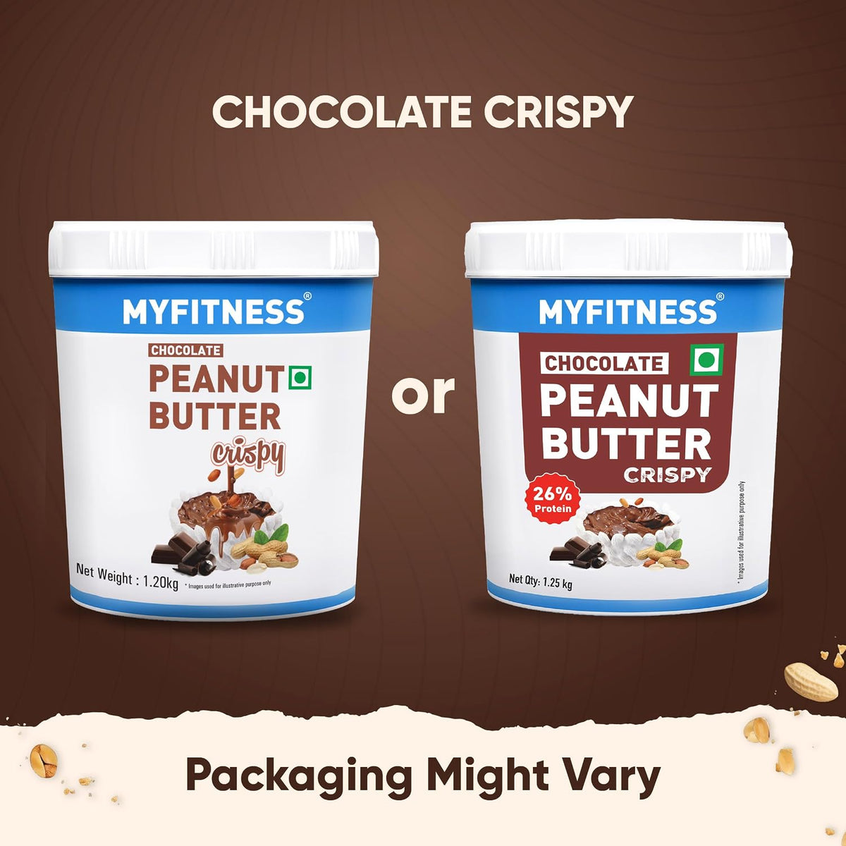 MYFITNESS Peanut Butter Chocolate Spread Crispy 1.2kg (Pack of 3)
