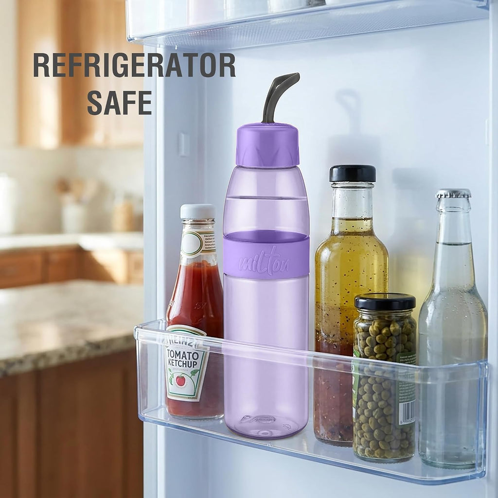 MILTON Jimmy 900 Pet water bottle, 830 ml | Leak-Proof, BPA-Free, Easy to Carry Handle & Strap | Reusable Water bottle for fridge|Perfect for Office, Travel, Gym Bottle for Men and Women, Purple