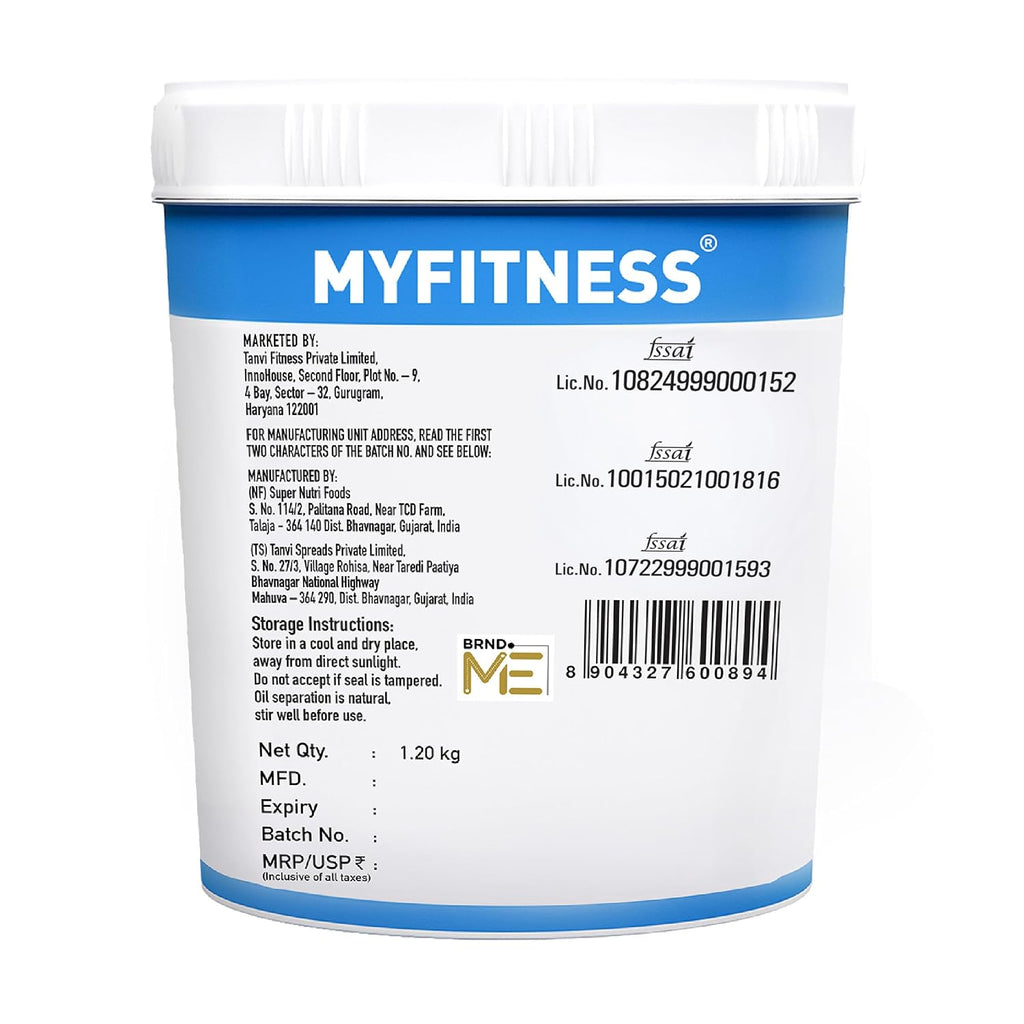 MYFITNESS Peanut Butter Chocolate Spread Crispy 1.2kg (Pack of 3)