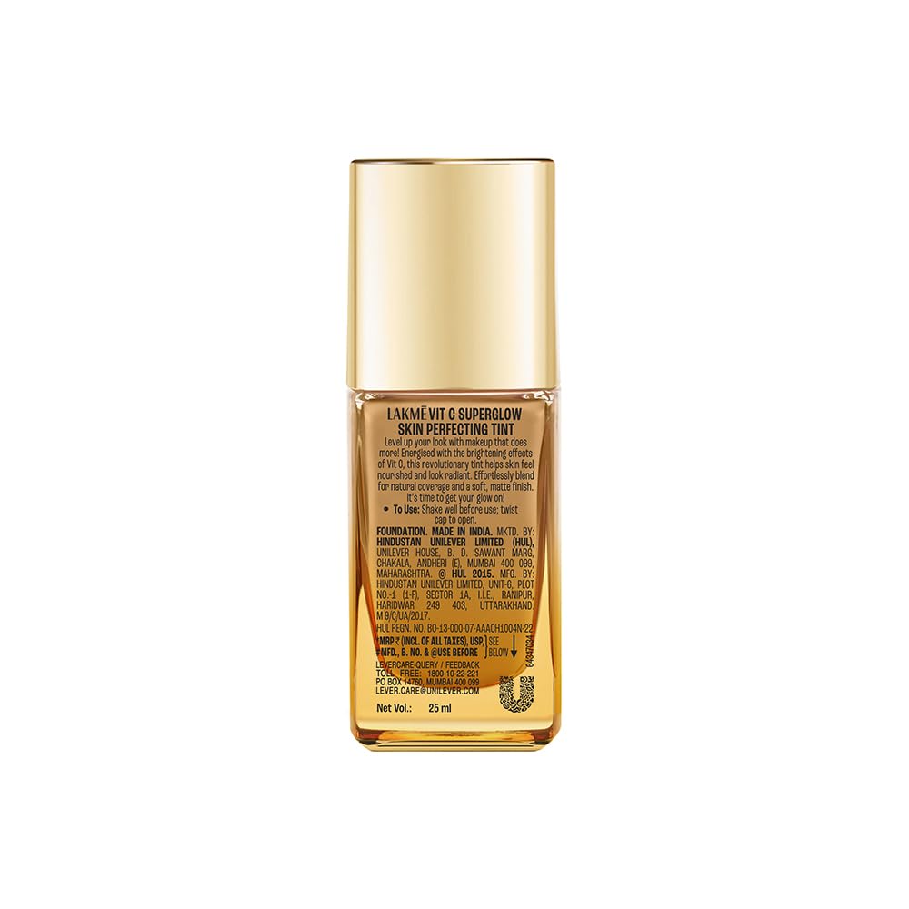 Lakme Makeup+Skincare VitC Superglow Skin Perfecting Tint Neutral Almon N340 25ml